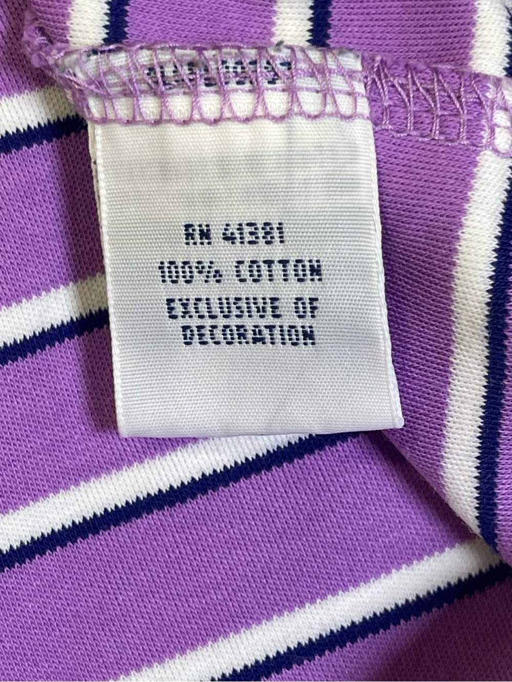 Polo Ralph Lauren Men XL Purple White Striped Pima Soft Touch Short Sleeve Shirt - Picture 5 of 9